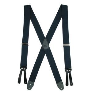 CTM Men's Elastic Basic X-Back Button-End Suspenders